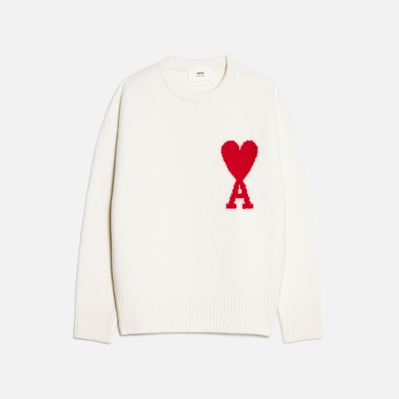 Ami De Coeur Crewneck Sweater (White)