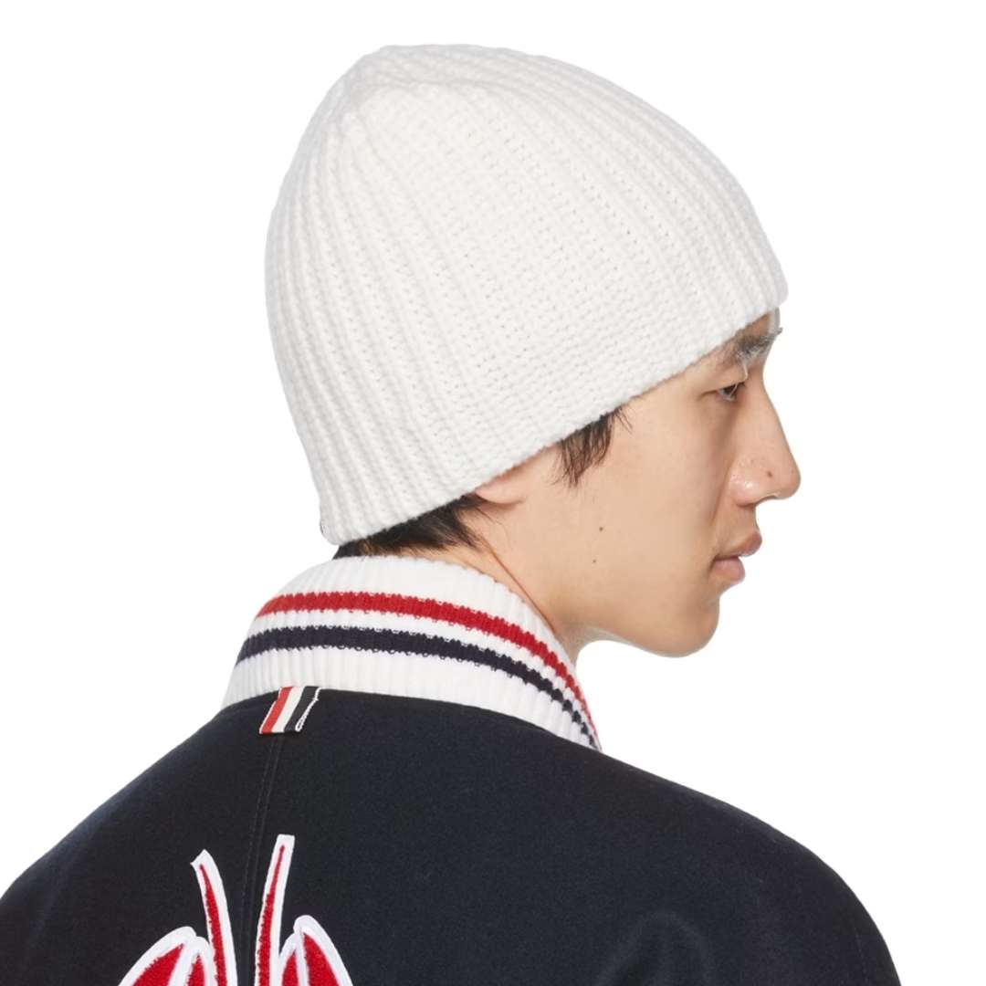 White 4-Bar Beanie