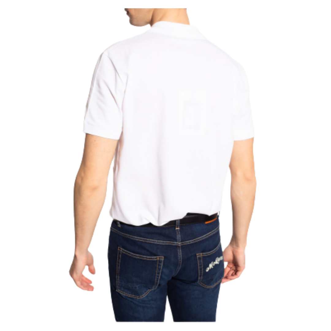ALEXANDER MCQUEEN WHITE LOGO-EMBROIDERED POLO SHIRT