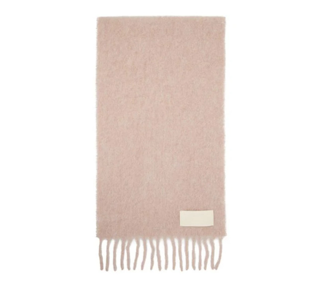 Brushed alpaca logo patch muffler