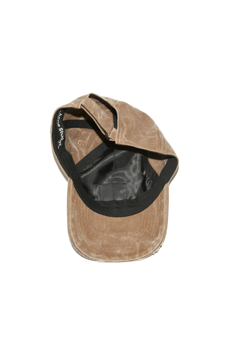 Leather Face Patch Distress Washing Ball Cap