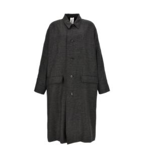 Single-breasted split detail wool coat