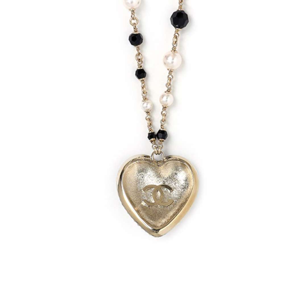 Heart Pearl Crystal Necklace