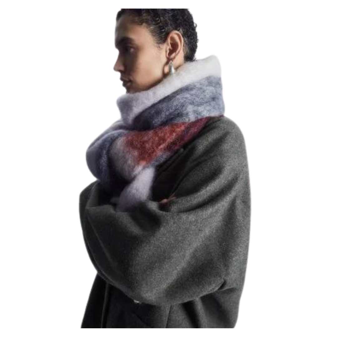 COS Oversized Mohair-blend Scarf in Red