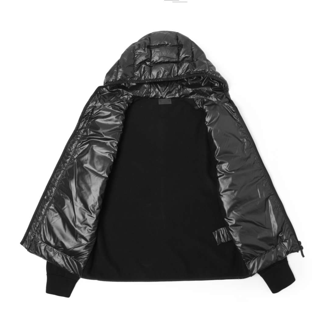 Panelled padded hooded jacket