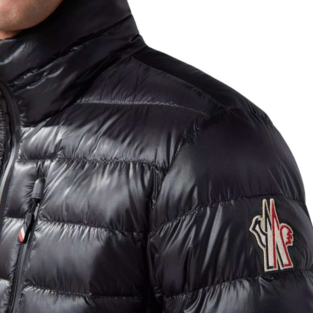 Hers logo-patch quilted jacket