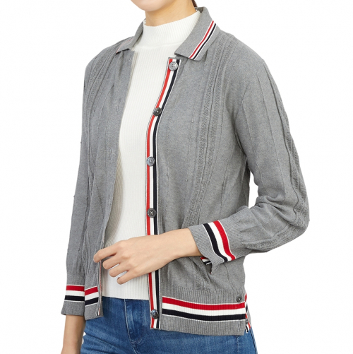 Cricket RWB Framing High Twist Cotton Collar Cardigan