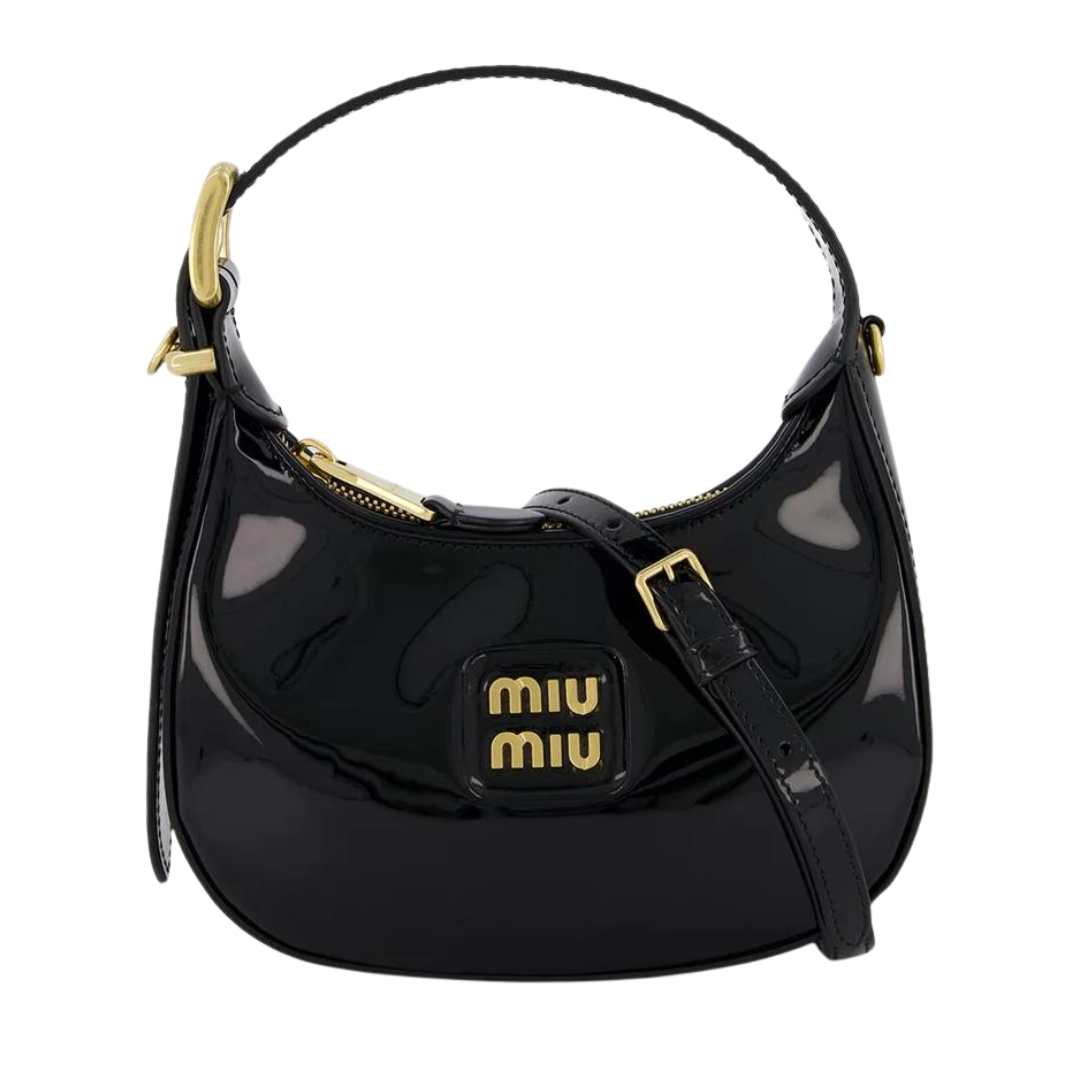 Patent leather hobo bag