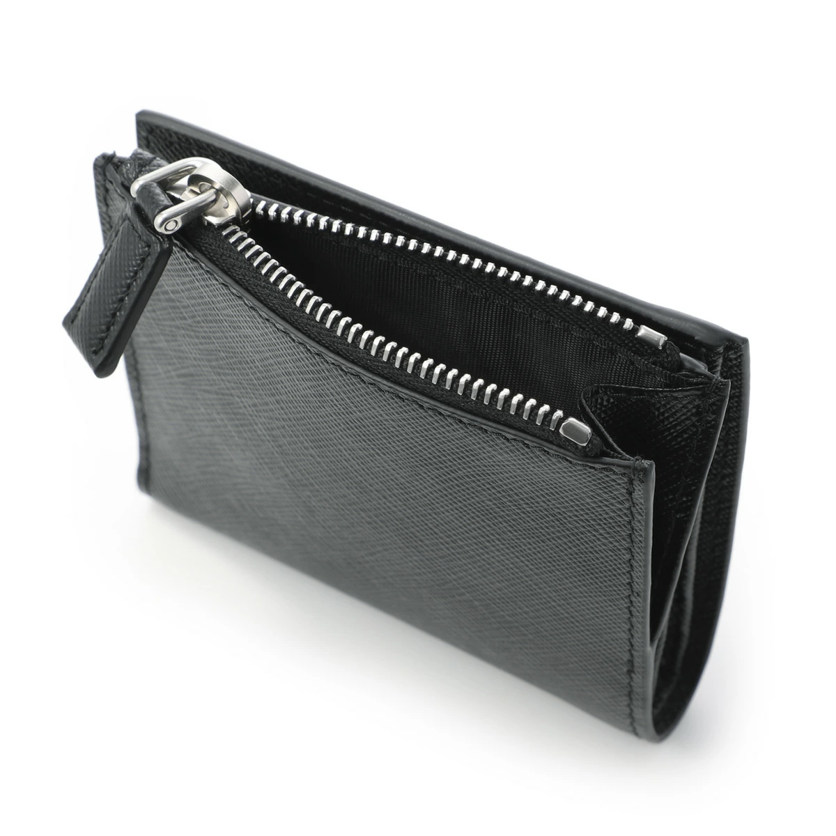 Saffiano leather half wallet