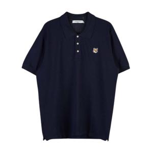 Maison Kitsune Fox Head Patch Polo Ink Blue