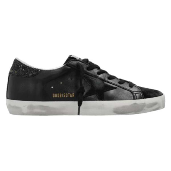 Superstar Sneakers Black Glitter Star