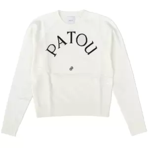 Wool logo embroidery knit