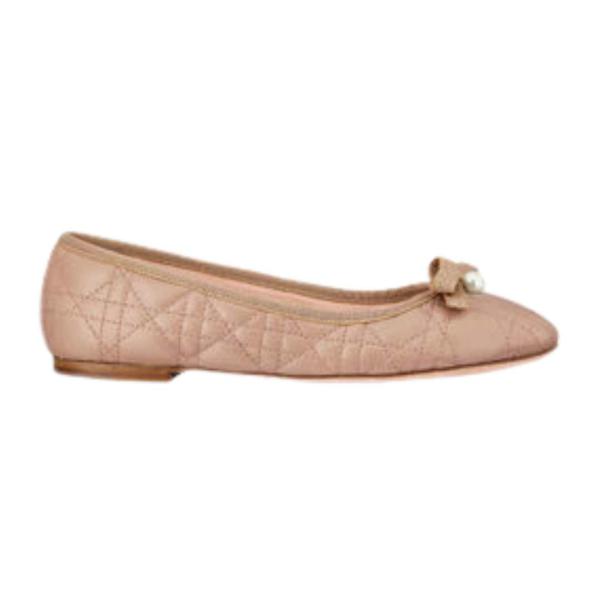 Cannage quilted ballerina flat shoes