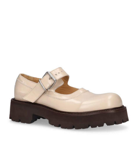 Calfskin platform Mary Jane loafers