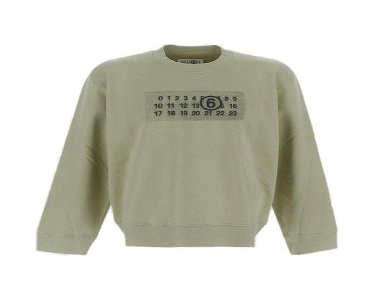 Number logo cotton sweatshirt