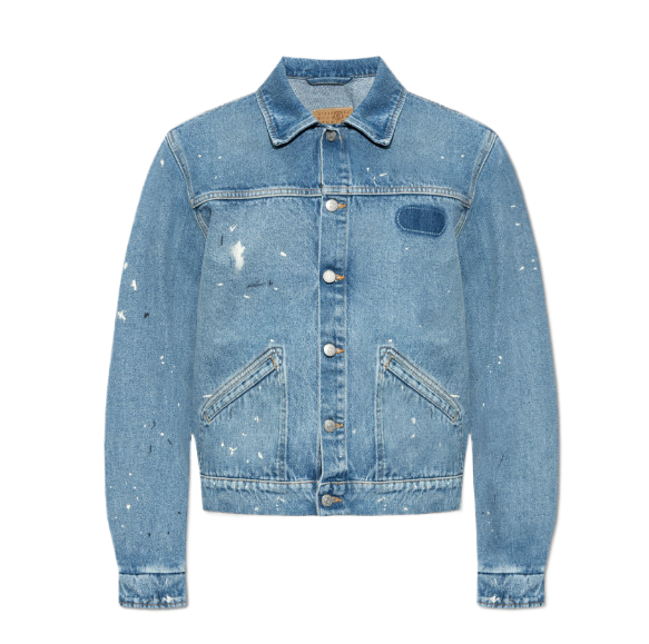 Paint effect denim jacket