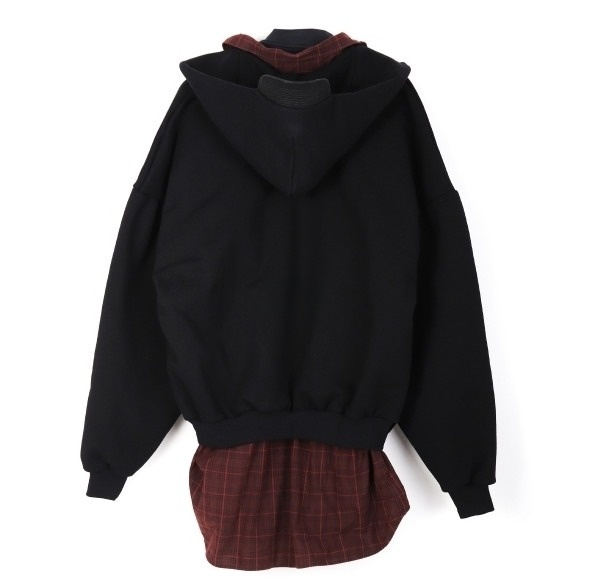 Layered oversized hooded zip-up