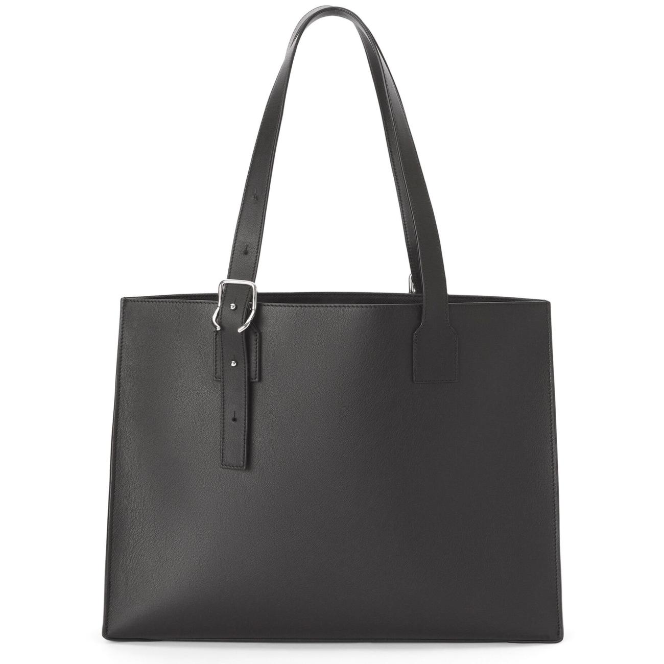 Buckle Horizontal tote in classic calfskin