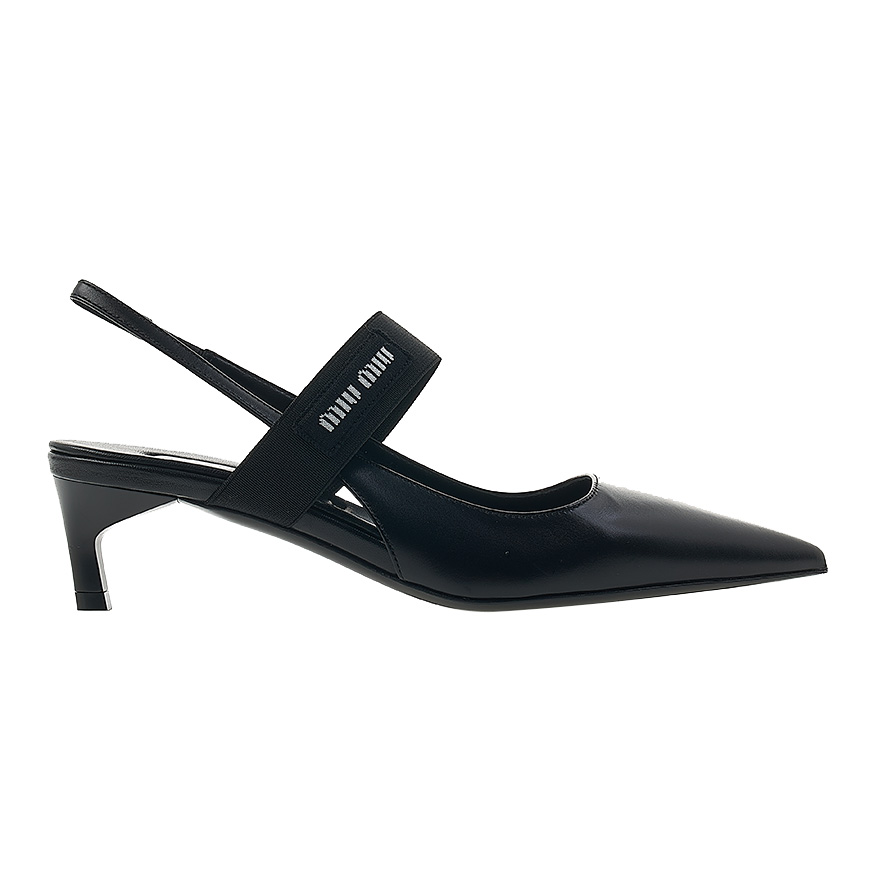 Miu Miu Logo Label Slingback Pumps