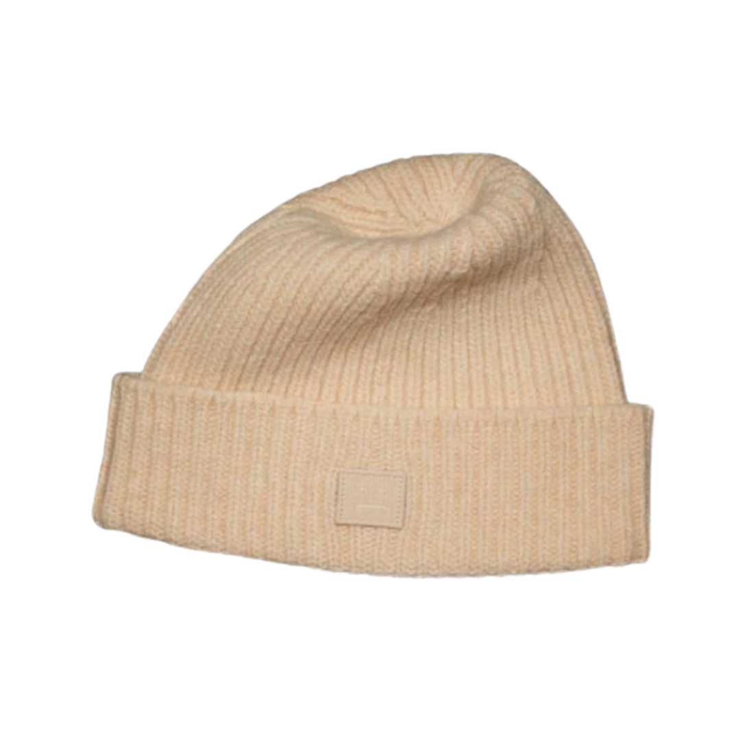 (Kids) Acne Studios Ribbed Beanie Hat Oatmeal Melange