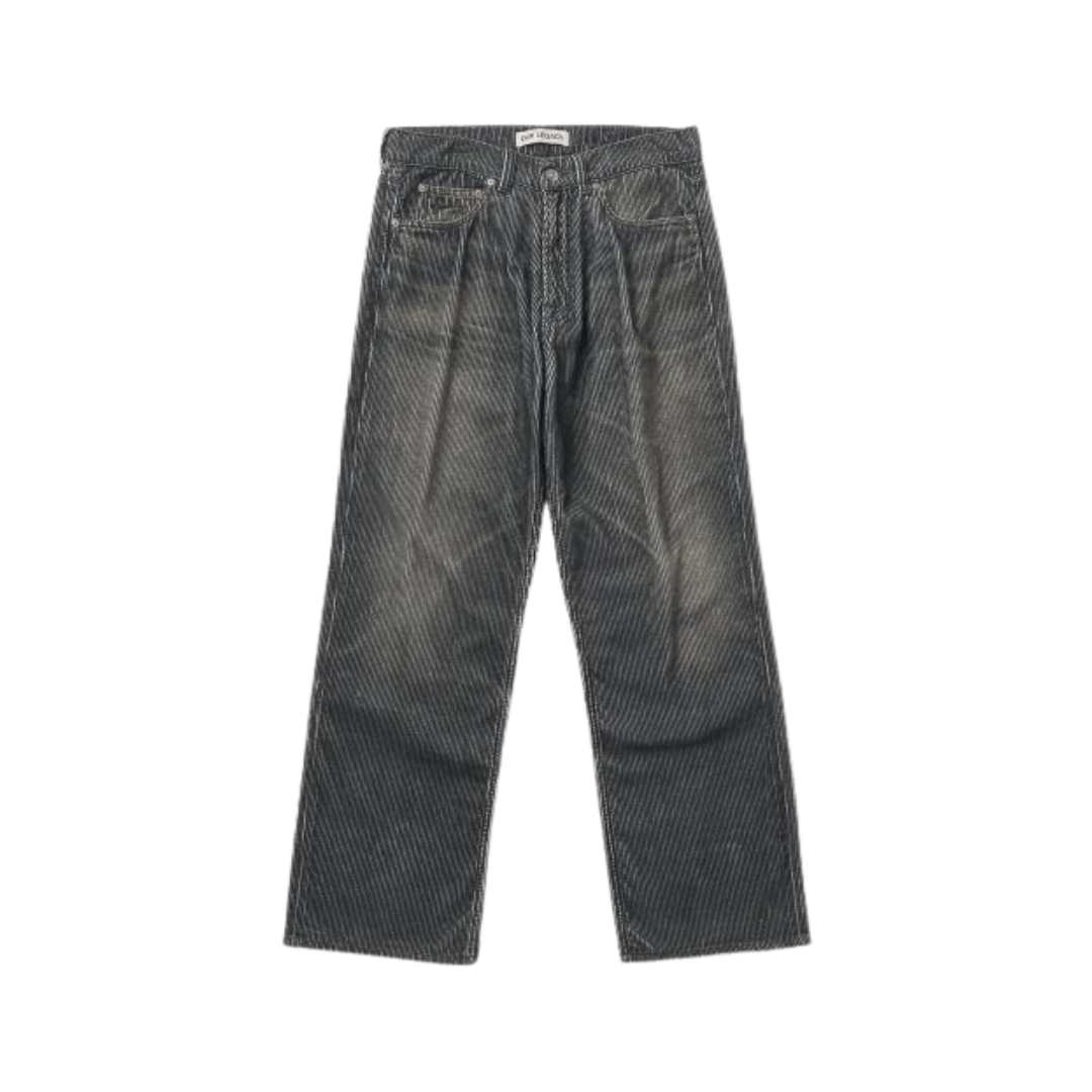 Men's Third Cut Corduroy Digital Print Denim Pants - Dark Aurora 