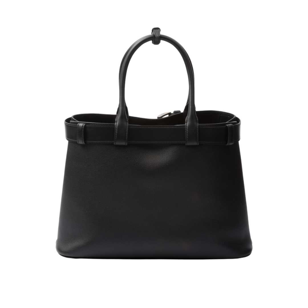 Prada buckle large leather handbag