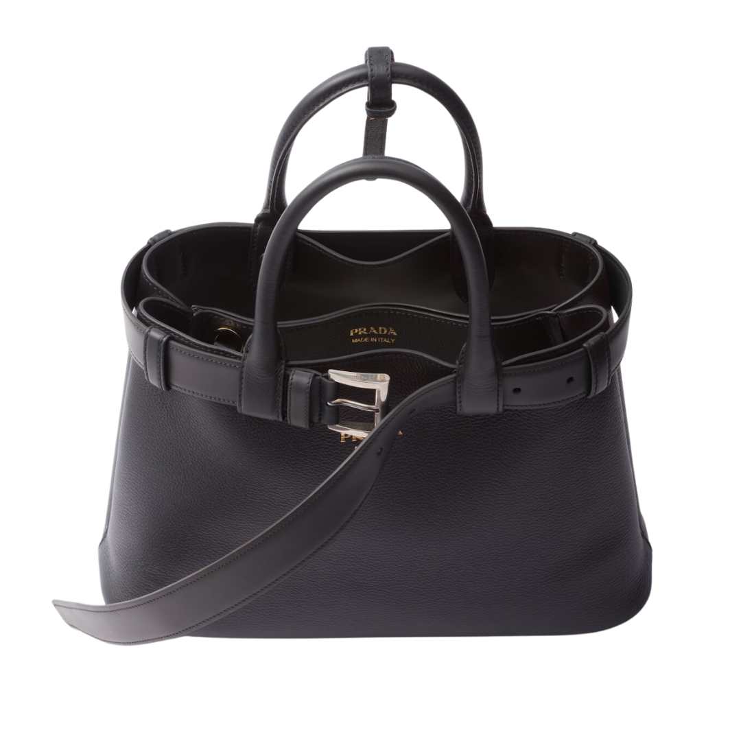 Prada buckle medium leather handbag