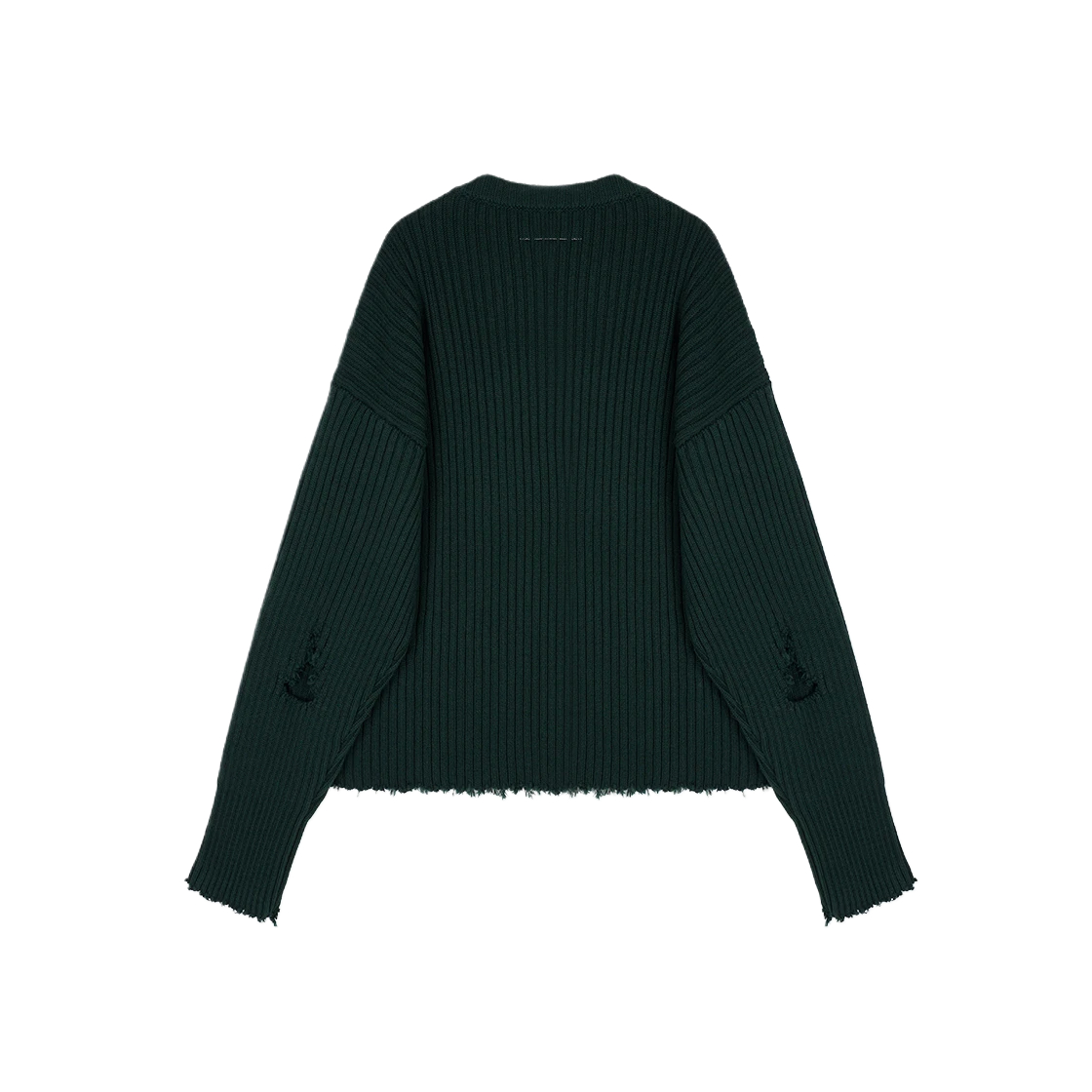 MM6 Distressed Knit Top Deep Green