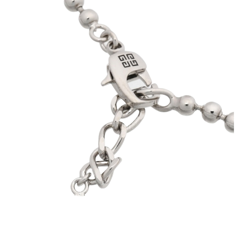 Silver tone logo necklace