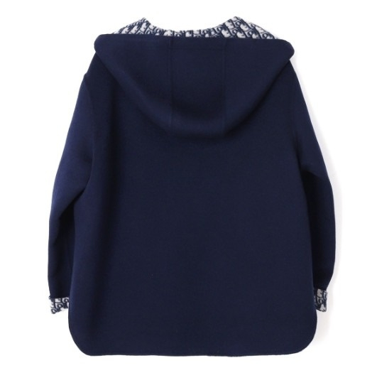 Oblique hooded zip-up jacket
