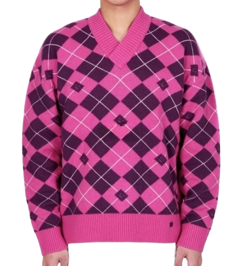 ARGYLE JACQUARD WOOL JUMPER