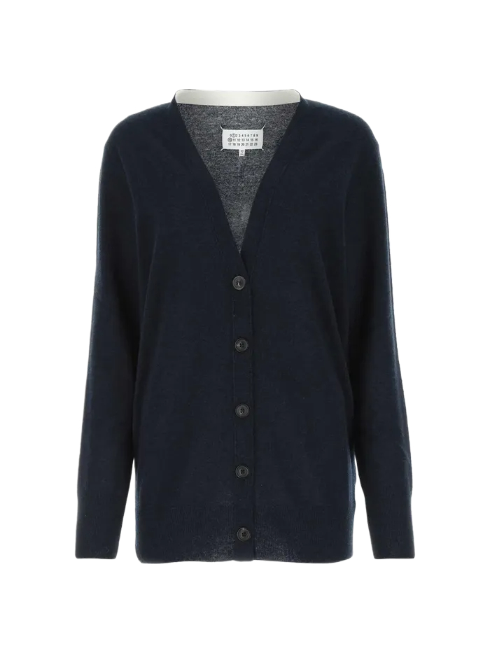 BACK STITCH CARDIGAN BLUE