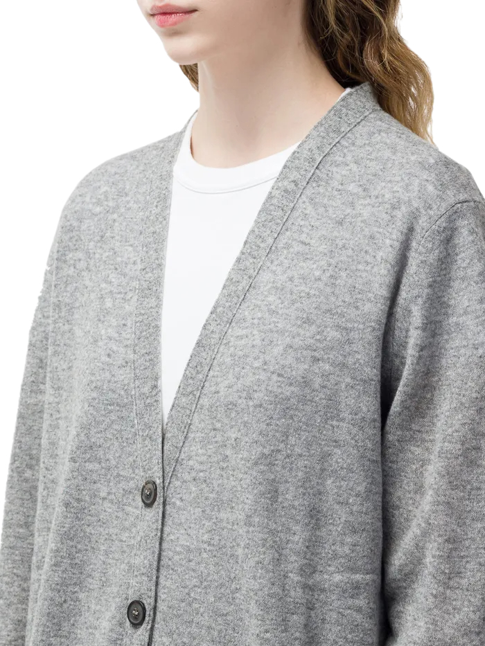 BACK STITCH CARDIGAN GRAY MELANGE