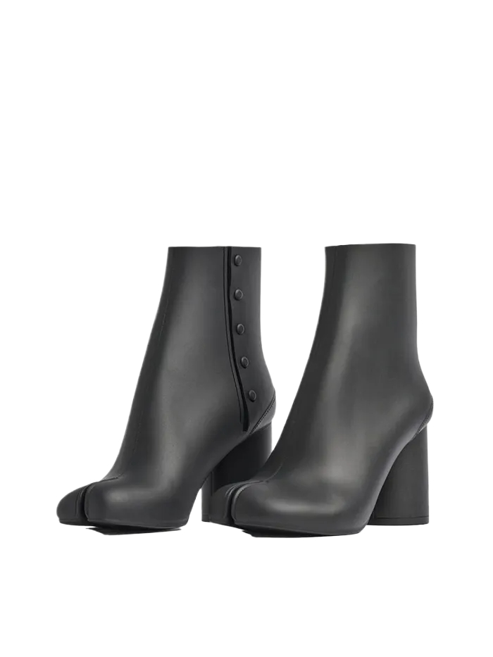 RUBBER TABI ANKLE BOOTS BLACK