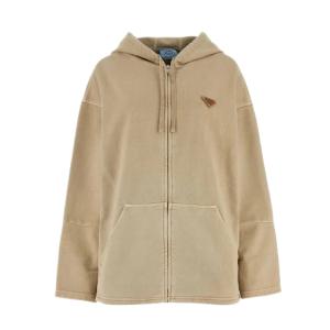 Beige cotton oversize sweatshirt