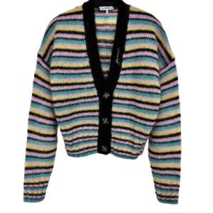 STRIPED MOHAIR CARDIGAN LAGOON