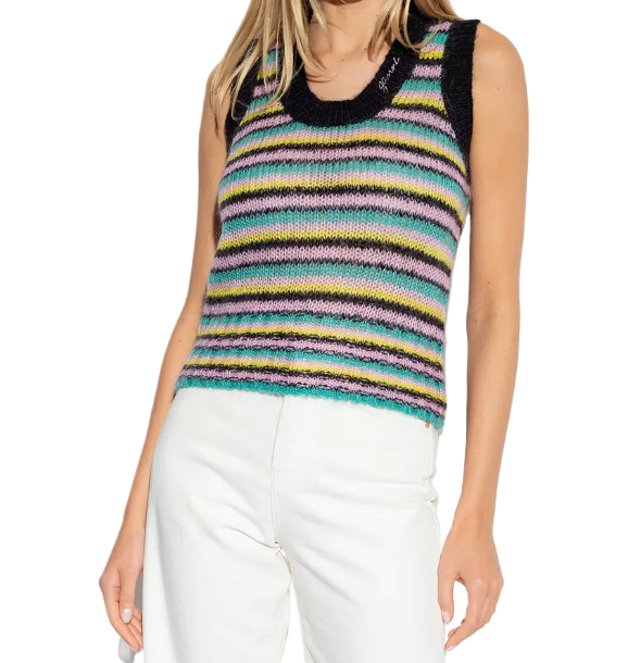 MULTICOLOR STRIPED VEST LAZE GRAY 