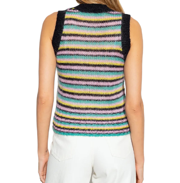 MULTICOLOR STRIPED VEST LAZE GRAY 