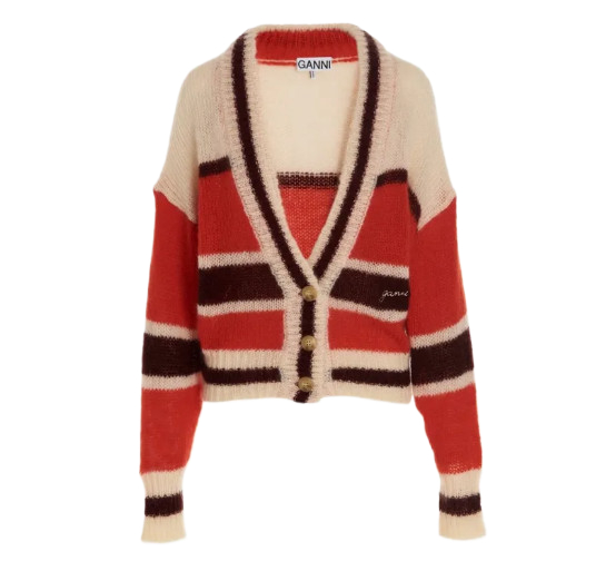 MOHAIR CARDIGAN FIERY RED