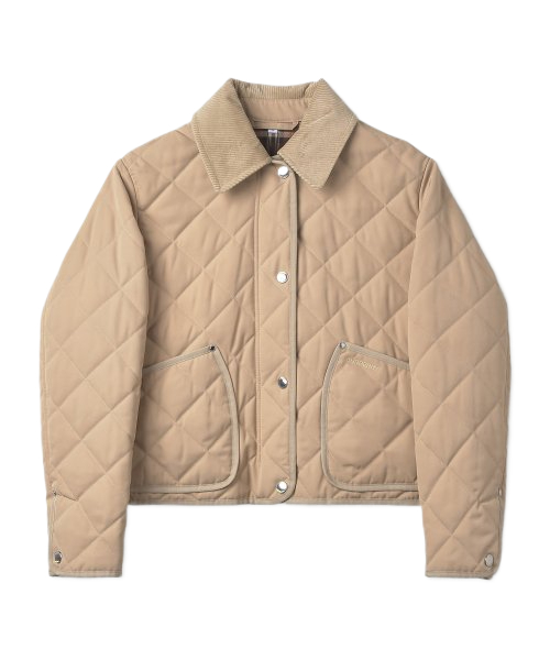 Women's Quilted Collar Jacket - Beige