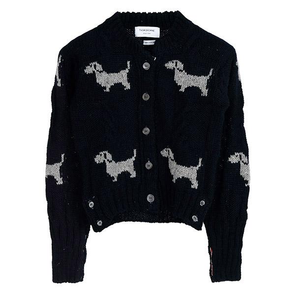 Navy Hector Cable Wool Cardigan