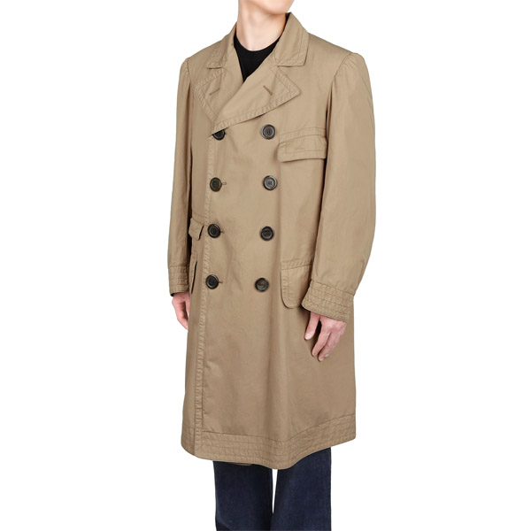 Camel two-button trench coat