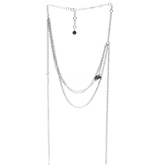 Stone multi-chain necklace